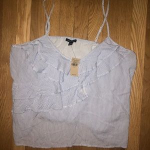 American Eagle striped ruffled tank